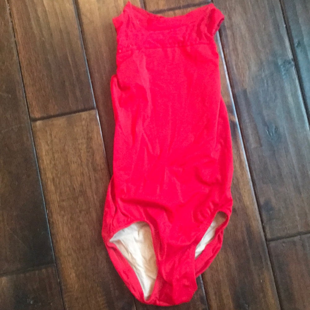 Second skin costume red Monaco leotard child small